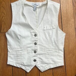 White Denim Vest